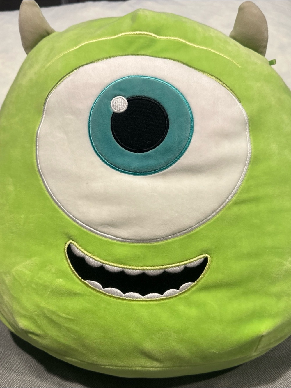Plush One-Eyed Monster Pillow 16”  - Green
